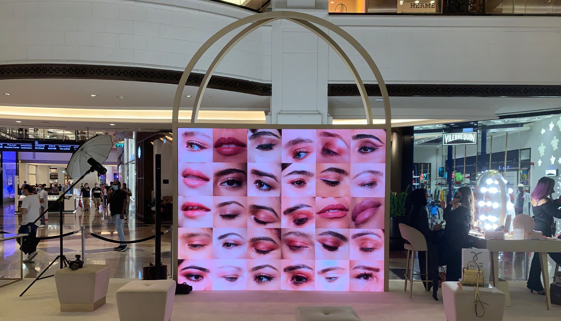 futuristic procedural art wall installation using 